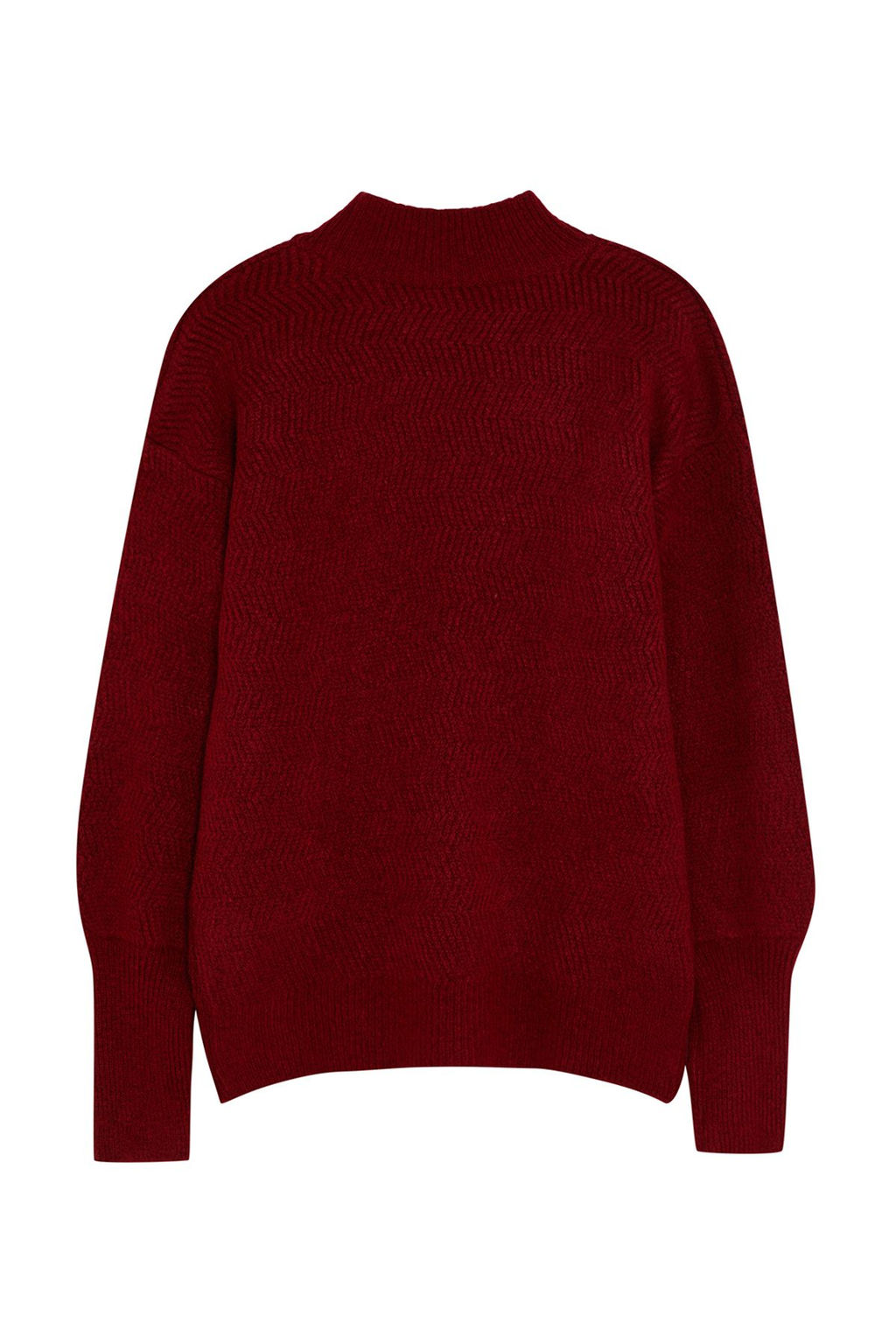 Bordo Yumusak Dokulu Kol Detayl? Triko Kazak TWOAW21KZ0204 - Trendyolmilla фото 7