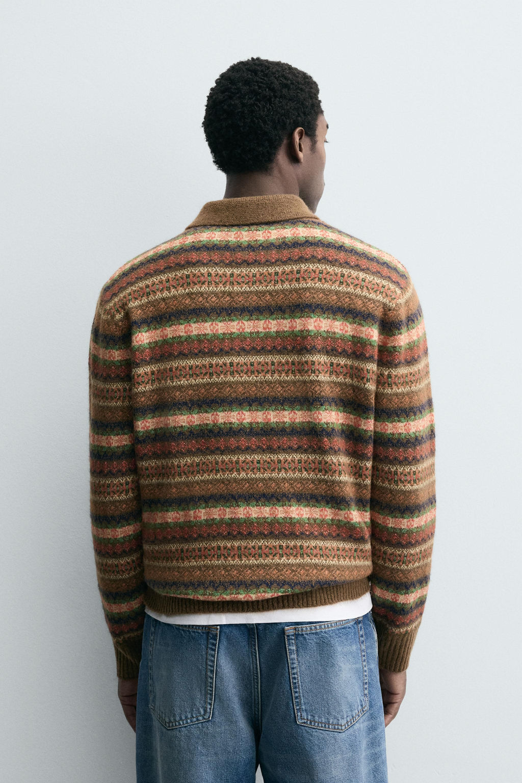 GEOMETRIC JACQUARD KNIT POLO SHIRT - Zara фото 3