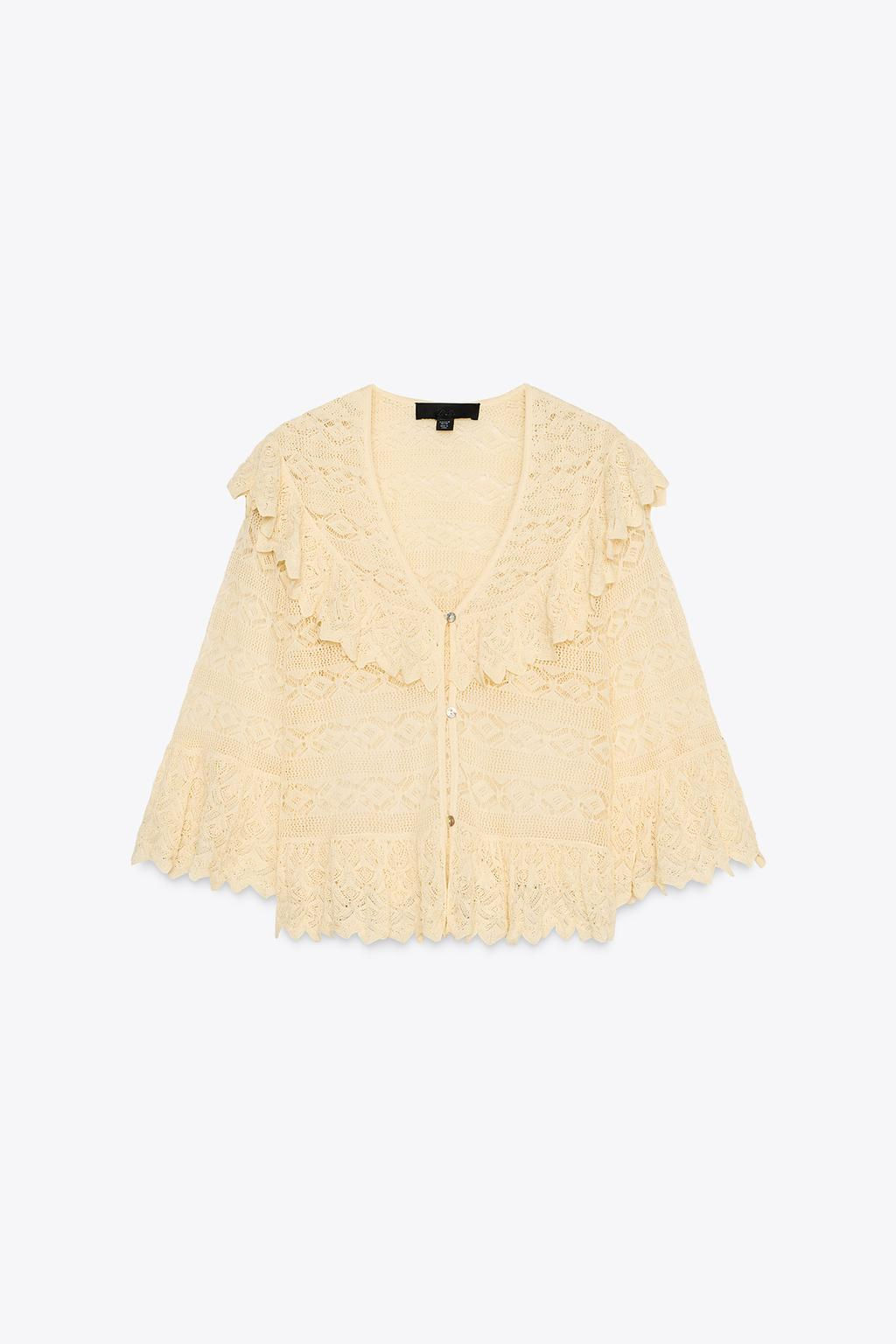 POINTELLE KNIT BLOUSE WITH RUFFLES - Zara фото 4