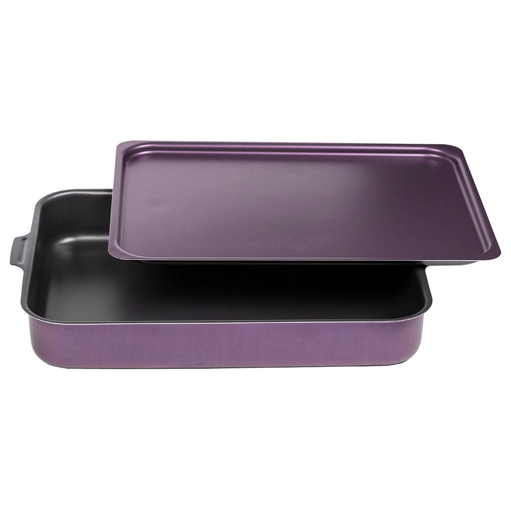 Violet Противень с антипригарным покрытием 23х30х6,1см, s0,9мм, металлическая крышка (Россия) - Домашняя мода фото 2
