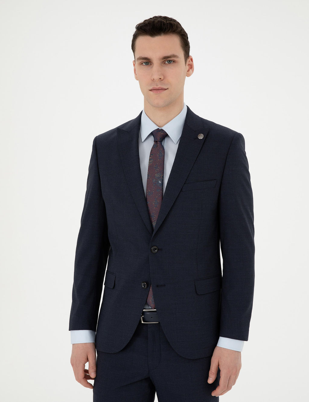 Lacivert Ex. Slim Fit Tak_m Elbise