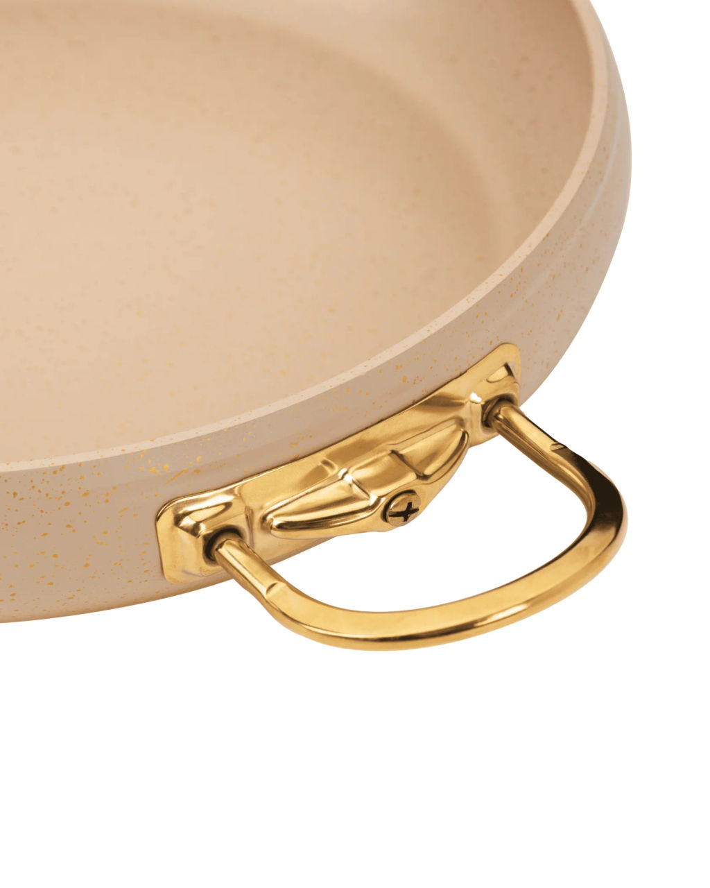 Сотейник с крышкой стеклянной 26х7 см (2,8 л) с АПП, цвет: кремовый/золотой, арт. 3050-26-CRM/GD