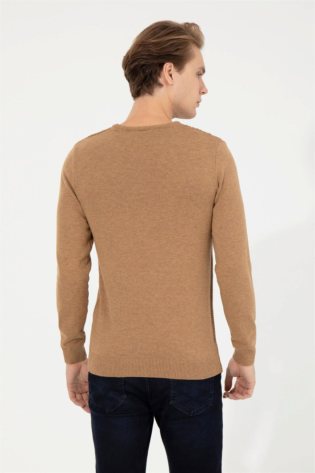 Мужской светло-коричневый меланжевый свитер Неожиданная скидка в корзине - U.s. polo assn фото 5