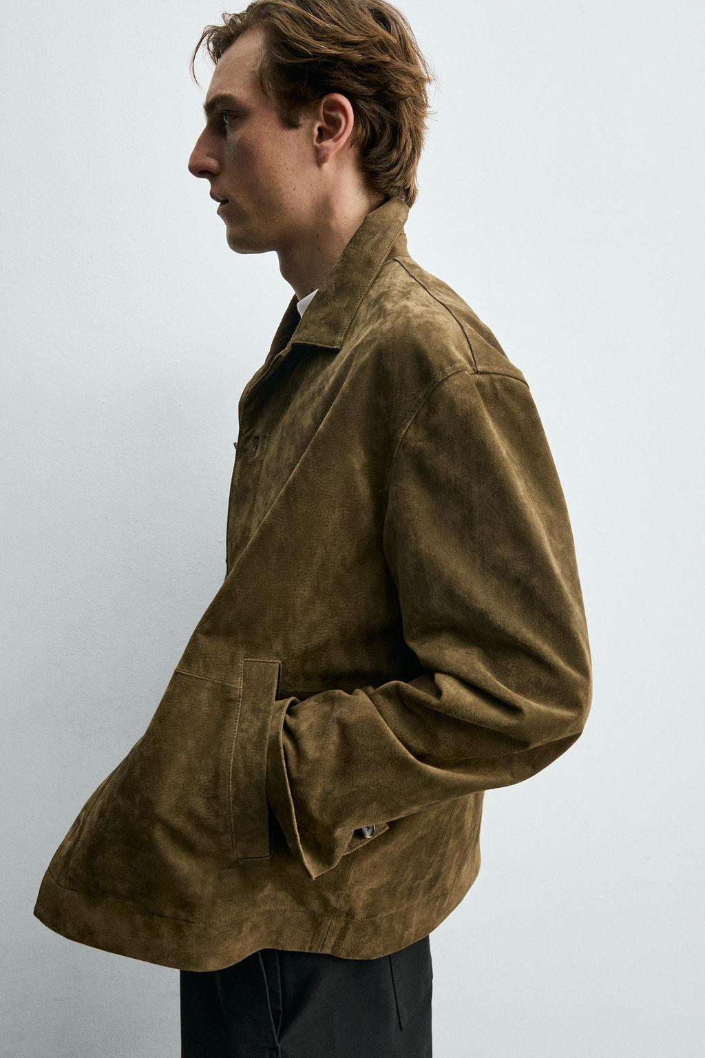 SOBRECAMISA PIEL ANTE / Khaki - Zara фото 6