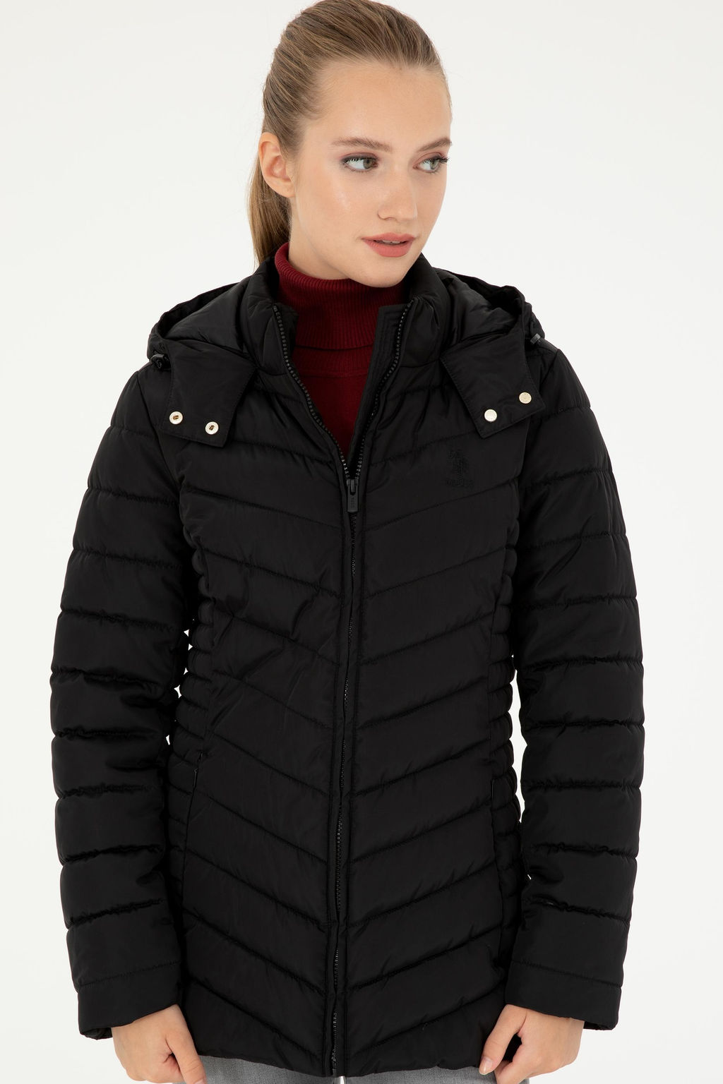 Женское черное пальто - U.s. polo assn фото 3