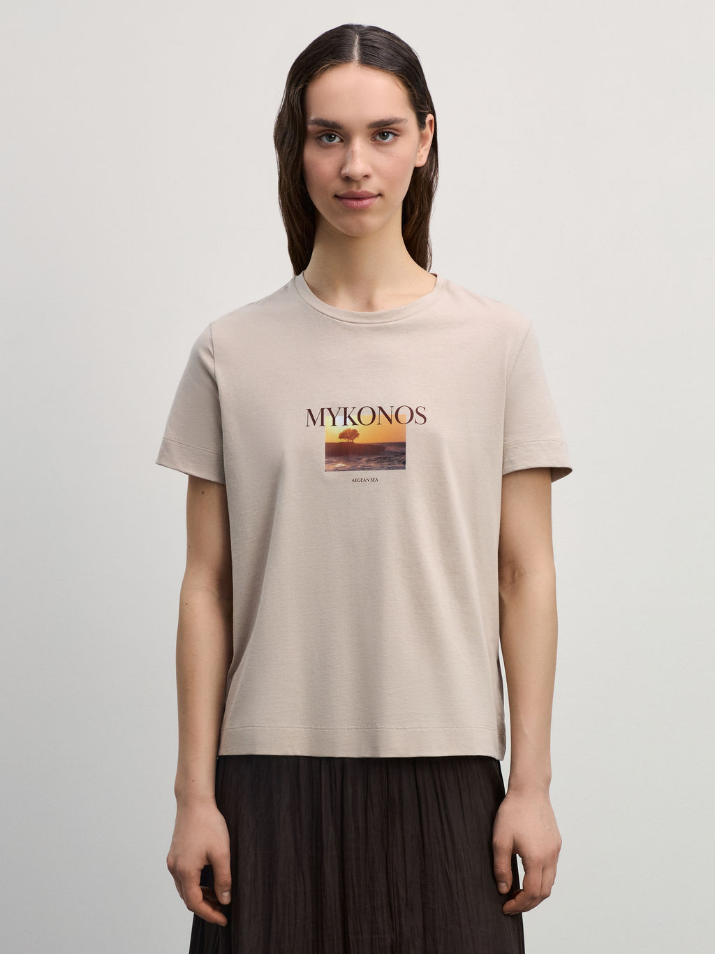 Футболка прямого кроя с принтом / Zarina  фото 3