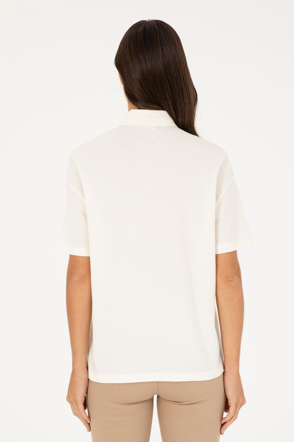 Женская футболка цвета экрю Неожиданная скидка в корзине - U.s. polo assn фото 5