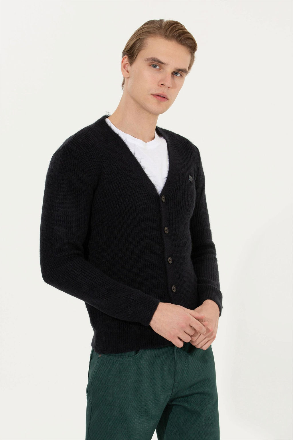 U. S. Polo Assn Мужской темно-синий трикотажный кардиган - U.s. polo assn фото 9