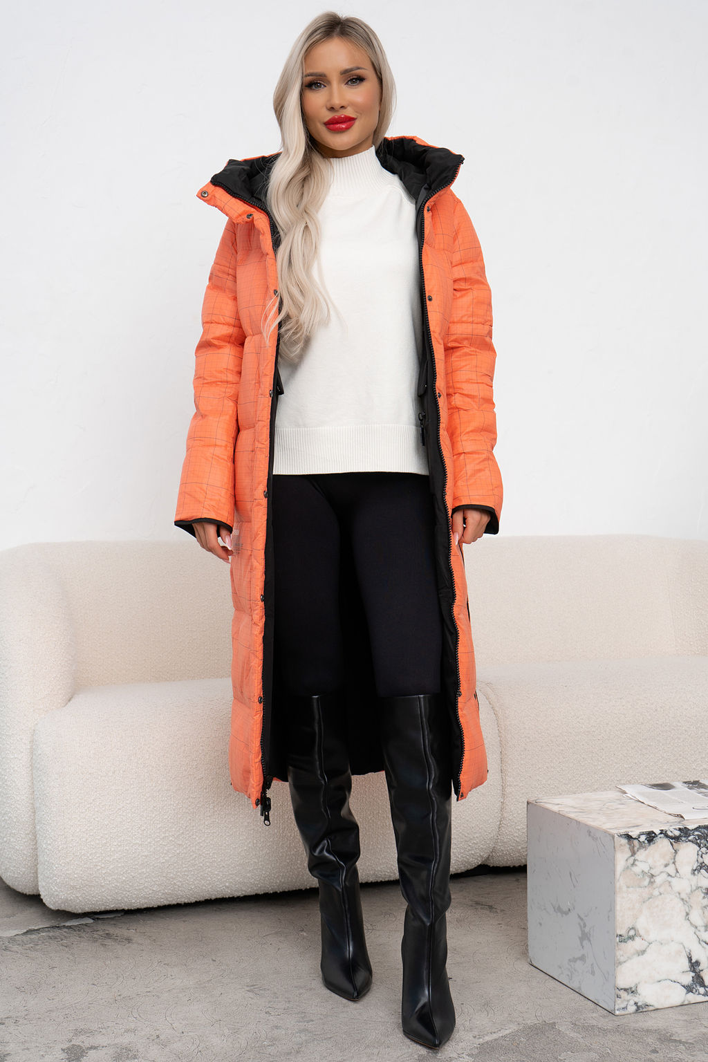 Пальто (черный/оранжевый) Пх11-1/2 - Николь фото 6