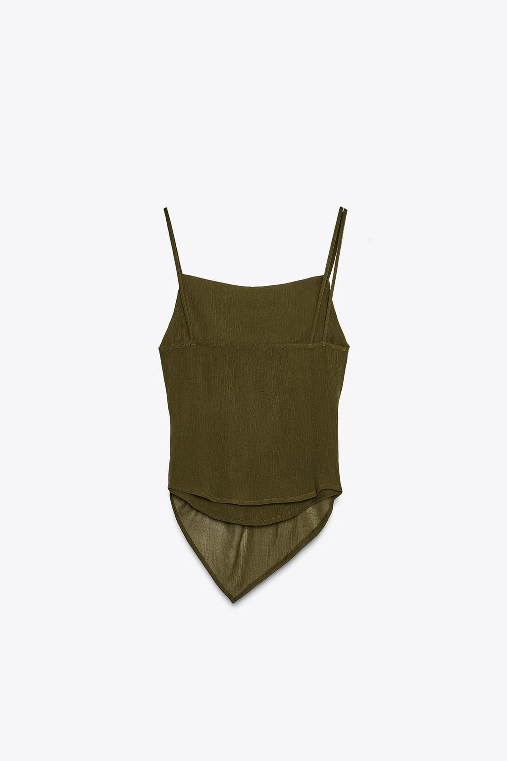 SEMI-SHEER TEXTURED ASYMMETRIC TOP - Zara фото 7