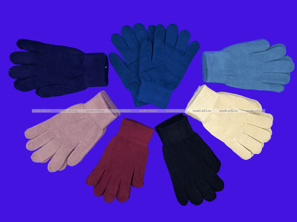 Цена за 12 пар. КОРОНА перчатки женские АССОРТИ с начесом