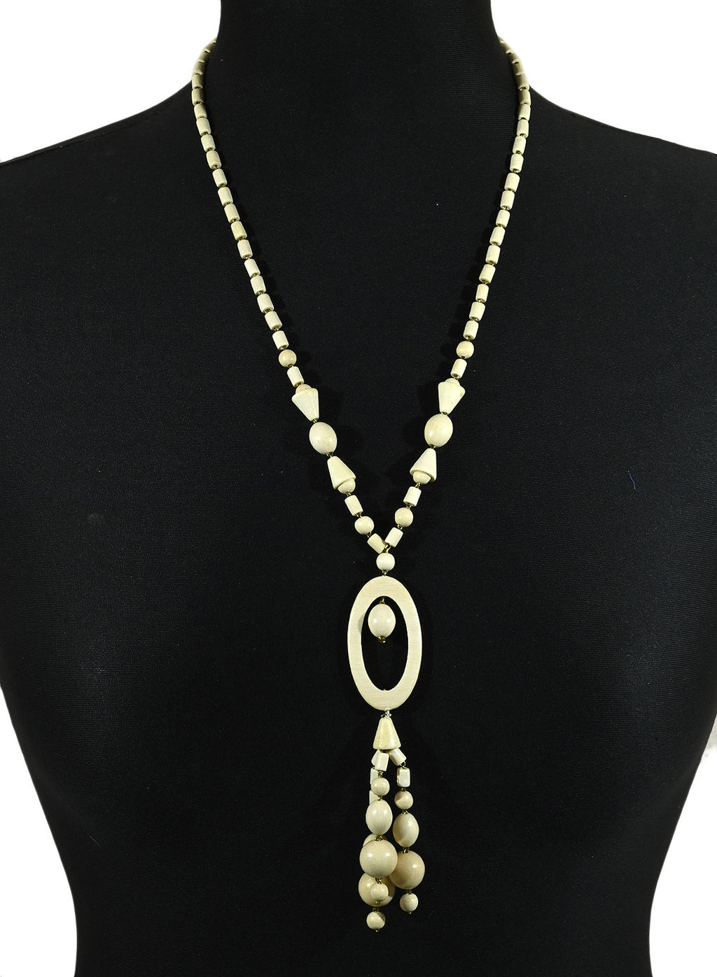 Бусы из дерева с подвеской Шарман, 60см