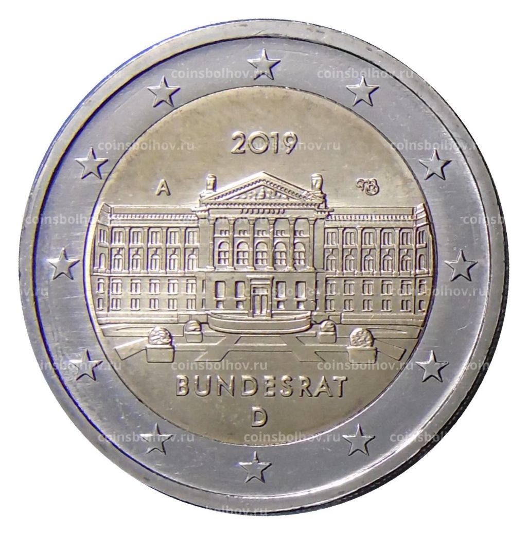 2 евро 2019 года A Германия - 70 лет Бундесрату