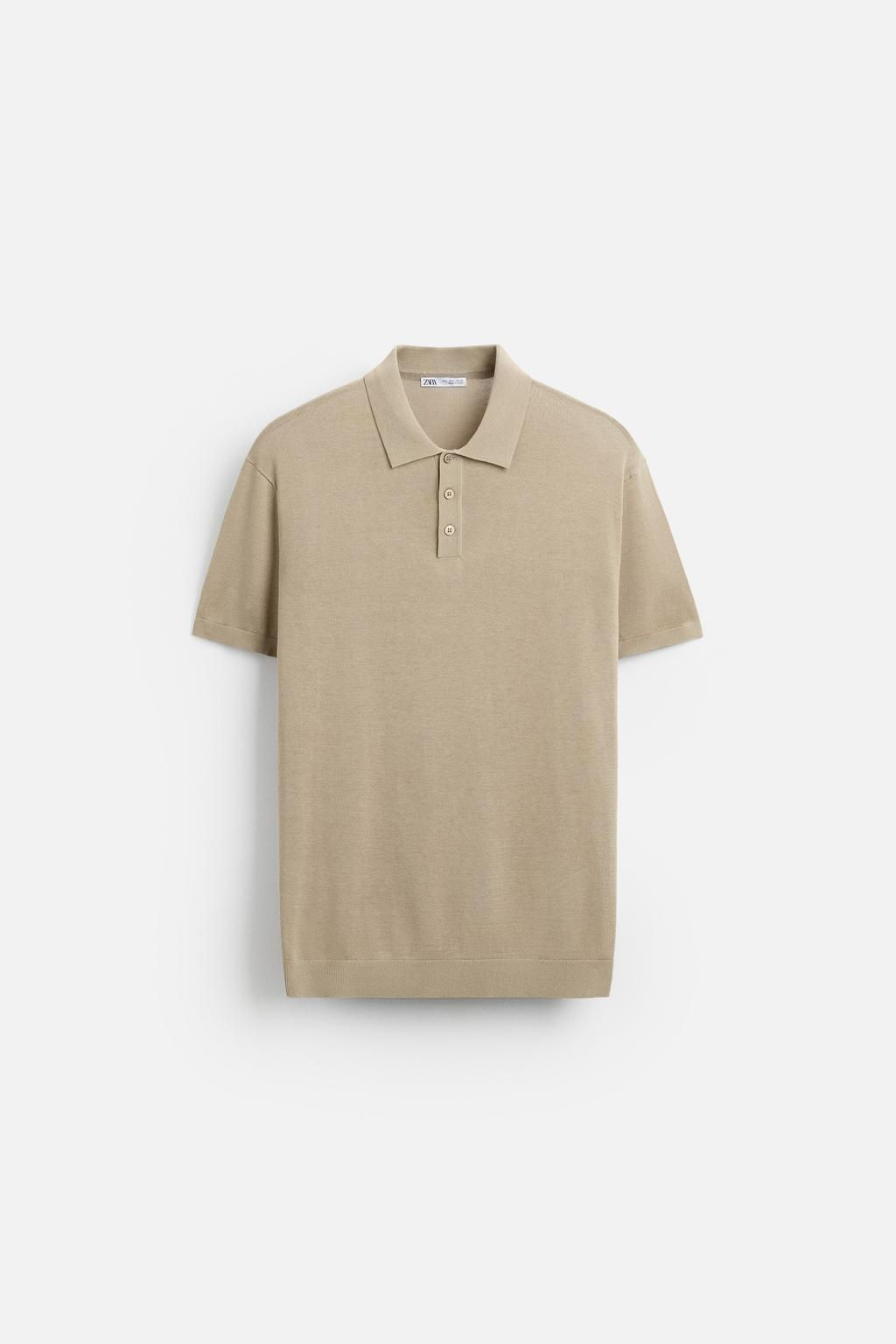 COTTON AND SILK KNIT POLO SHIRT - Zara фото 11