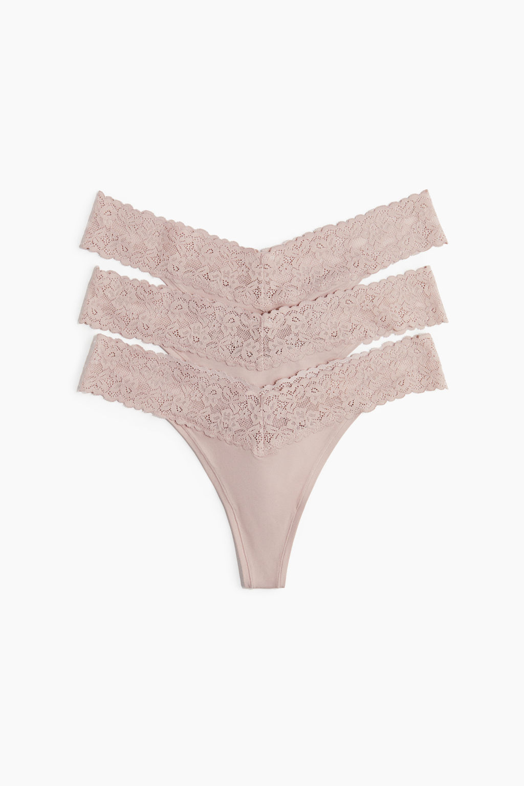Pack de 3 bragas thong de microfibra y encaje - H&m фото 2