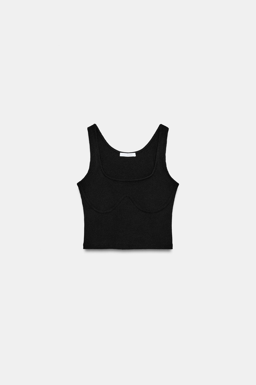 TOP CROP TIRANTES RIB / Negro - Zara фото 6