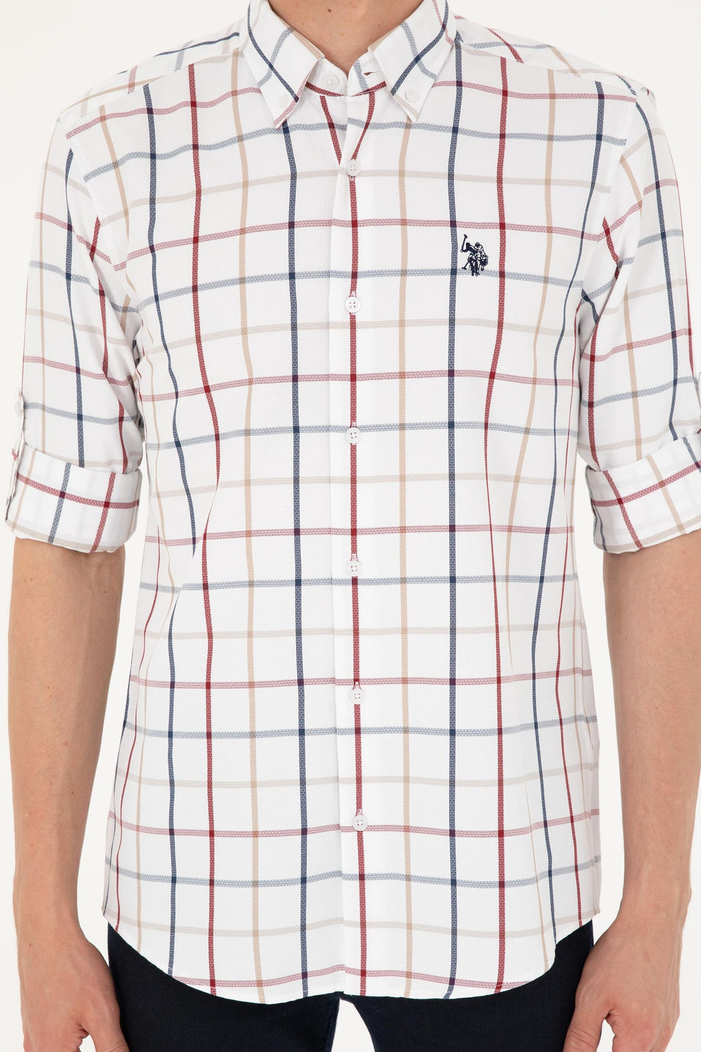 U. S. Polo Assn / Мужская белая рубашка с длинным рукавом - U.s. polo assn фото 6