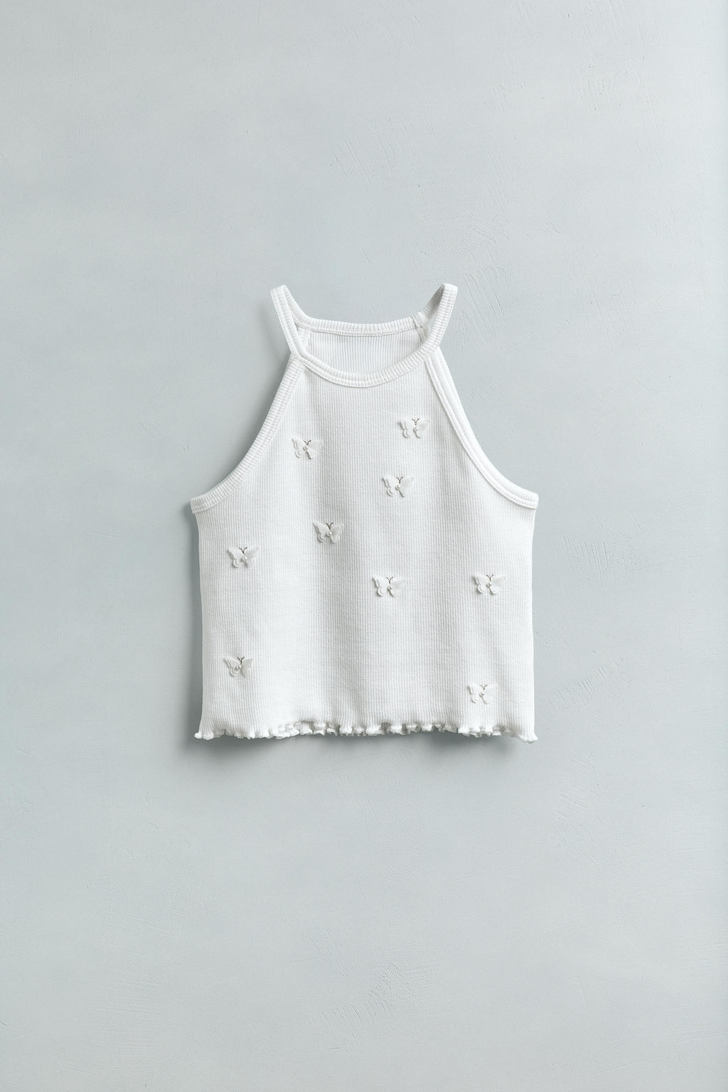 RIBBED BUTTERFLY AND FLOWER T-SHIRT - Zara фото 5
