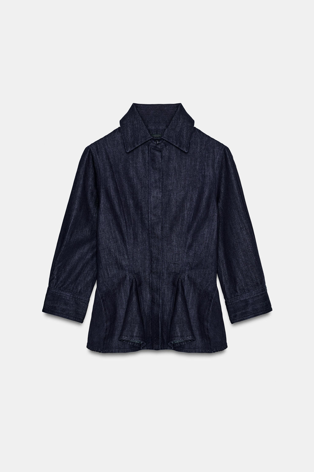 CAMISA DENIM PEPLUM ZW COLLECTION / Azul - Zara фото 6