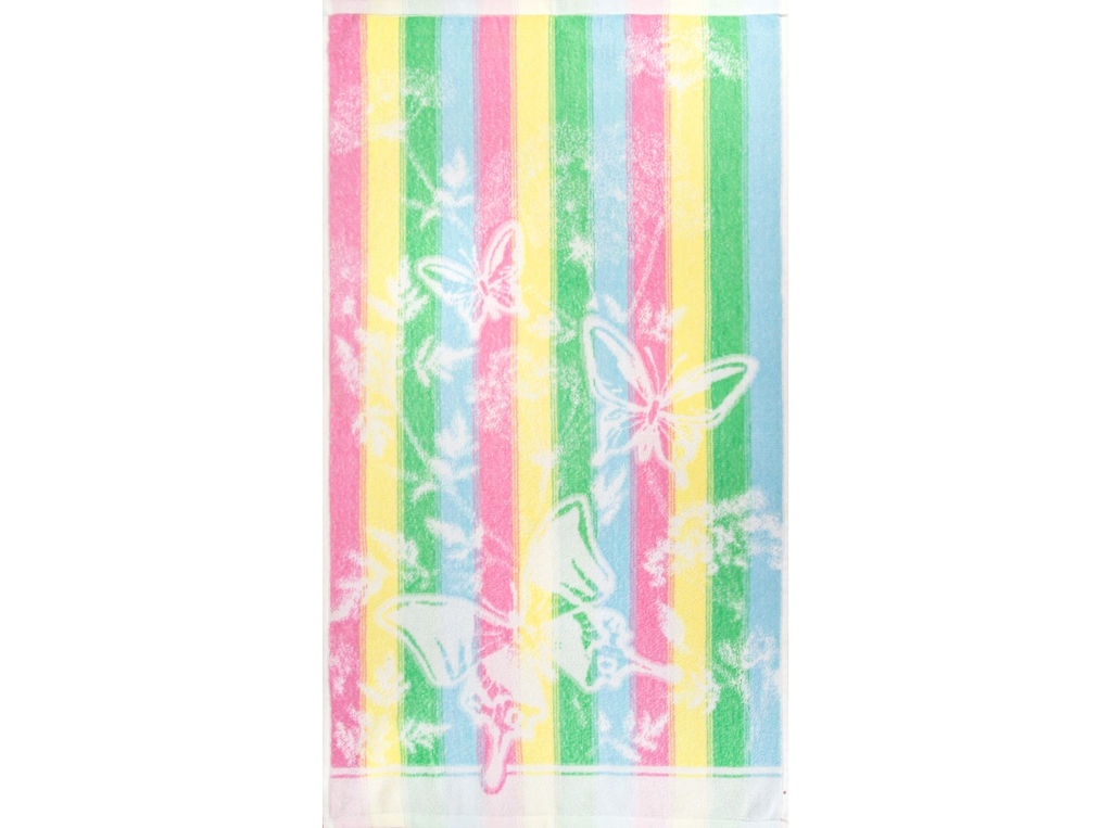 Полотенце махровое 6с103.412ж1 Бабочки (св.радужка) 50х90см