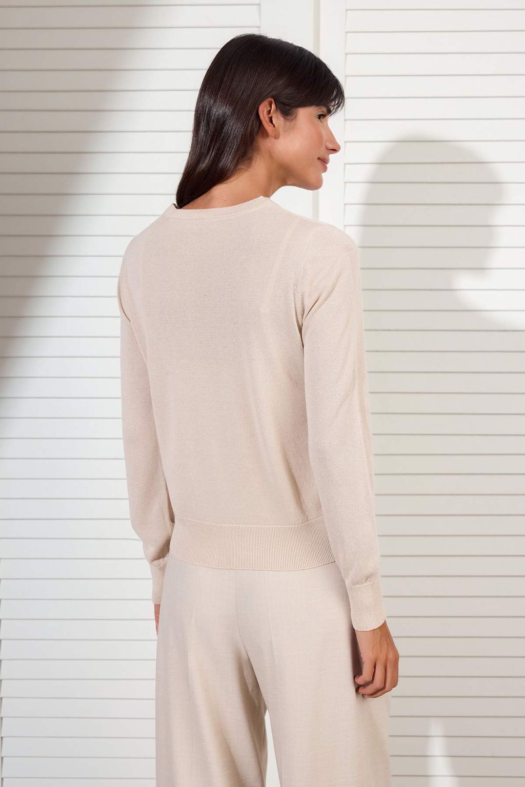 Bej 2li Yazl?k Ozel Iplik Dantel Detayl? Triko Bluz-H?rka TWOSS26HI00016 - Trendyolmilla фото 4