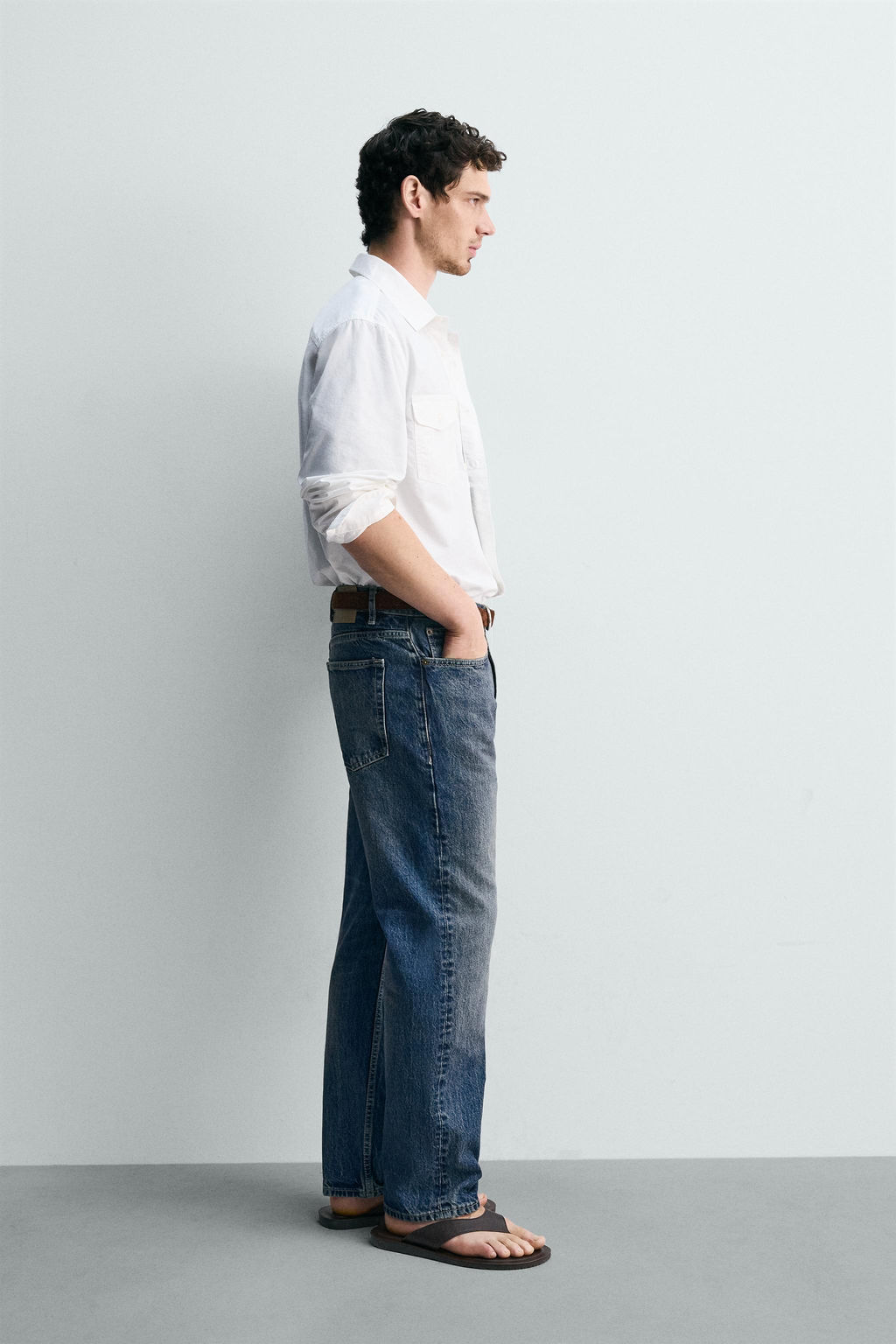CAMISA ALGOD?N - LYOCELL BOLSILLOS / Blanco - Zara фото 4