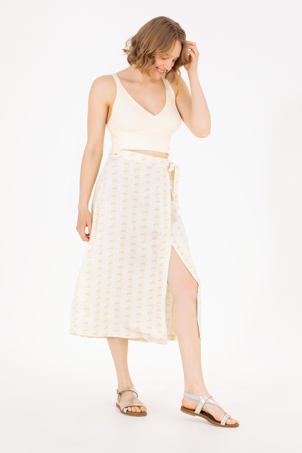 U. S. Polo Assn Женская тканая юбка цвета экрю - U.s. polo assn фото 9