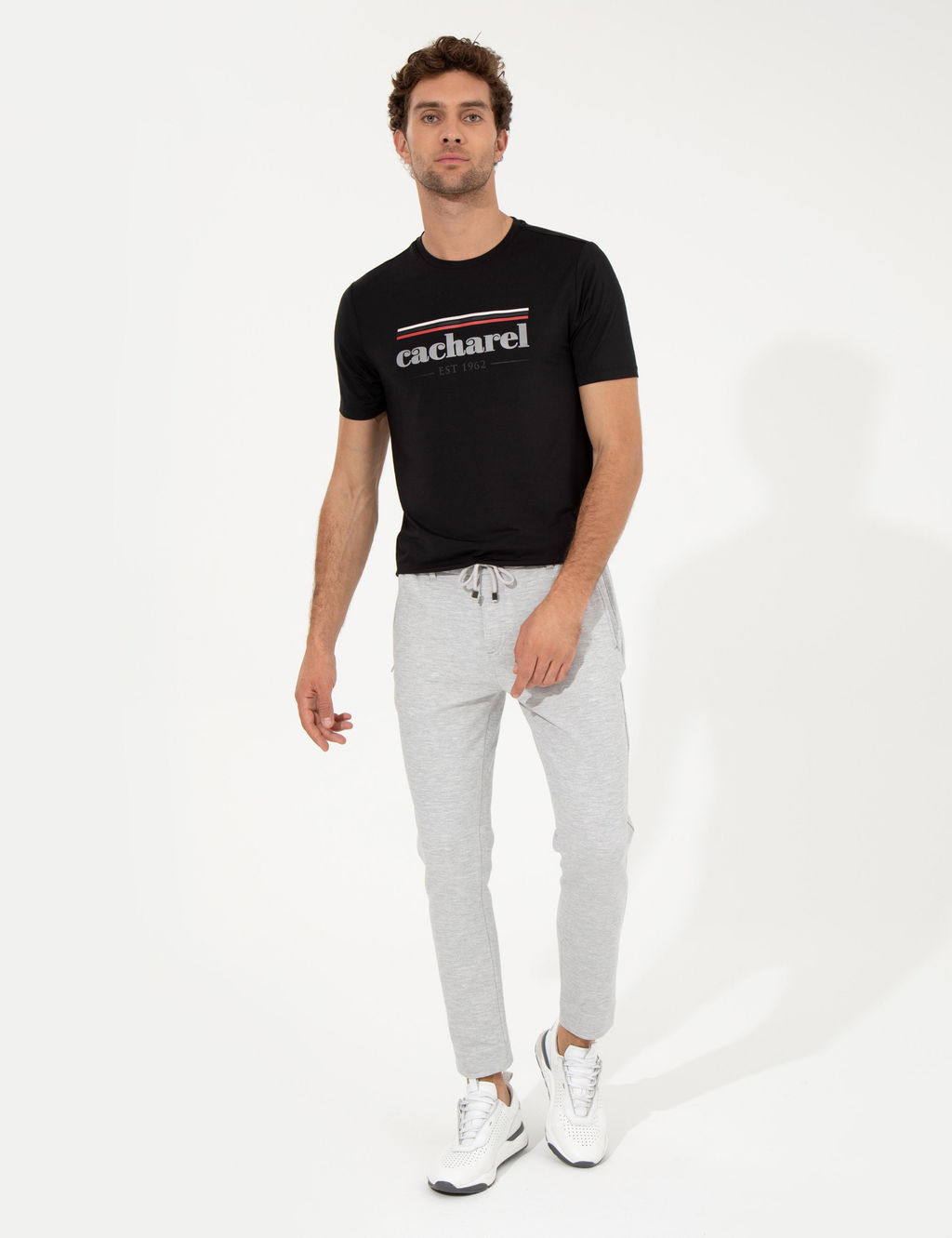 Siyah Bisiklet Yaka Regular Fit T-Shirt - Cacharel фото 3