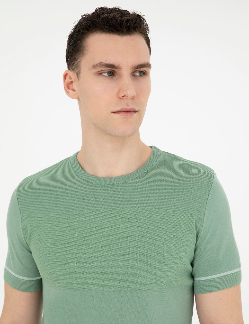 _a_la Slim Fit Bisiklet Yaka Triko Ti__rt