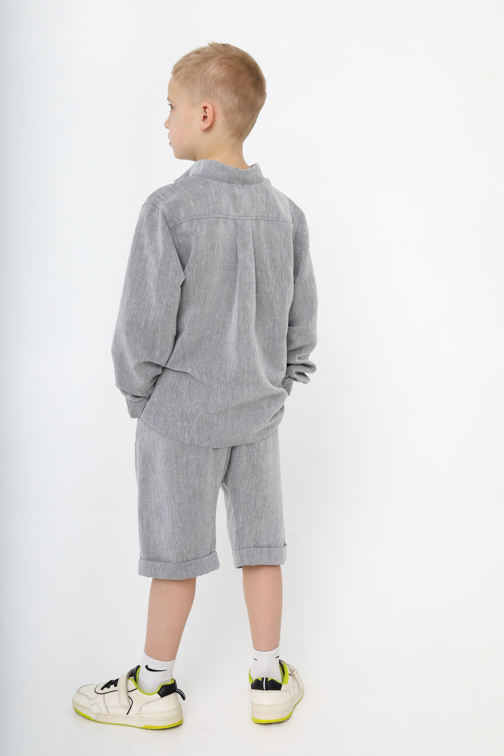 Рубашка в полоску Лен, черная - Inzibe фото 33