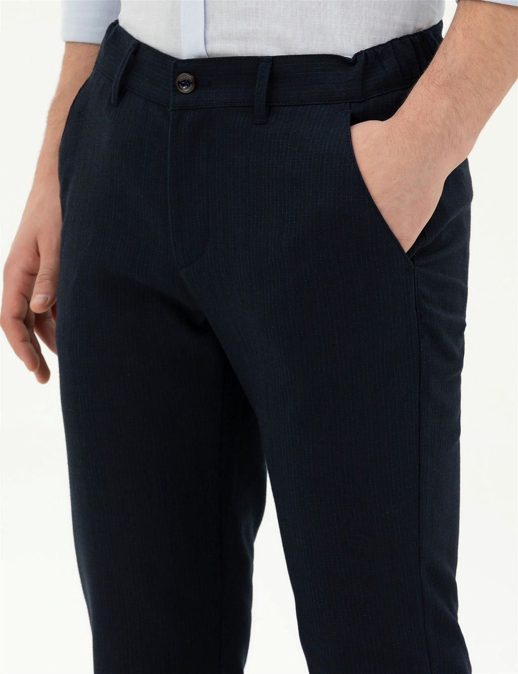 Lacivert Slim Fit Kanvas Pantolon - Pierre cardin фото 6