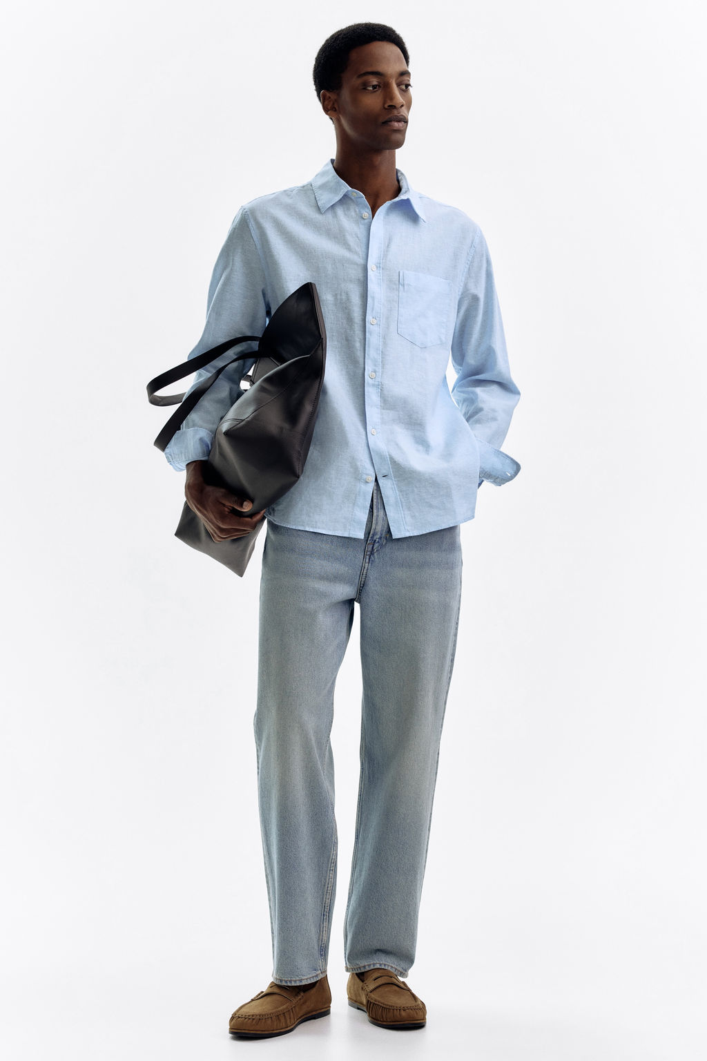 Camisa en mezcla de lino Regular Fit - H&m фото 10