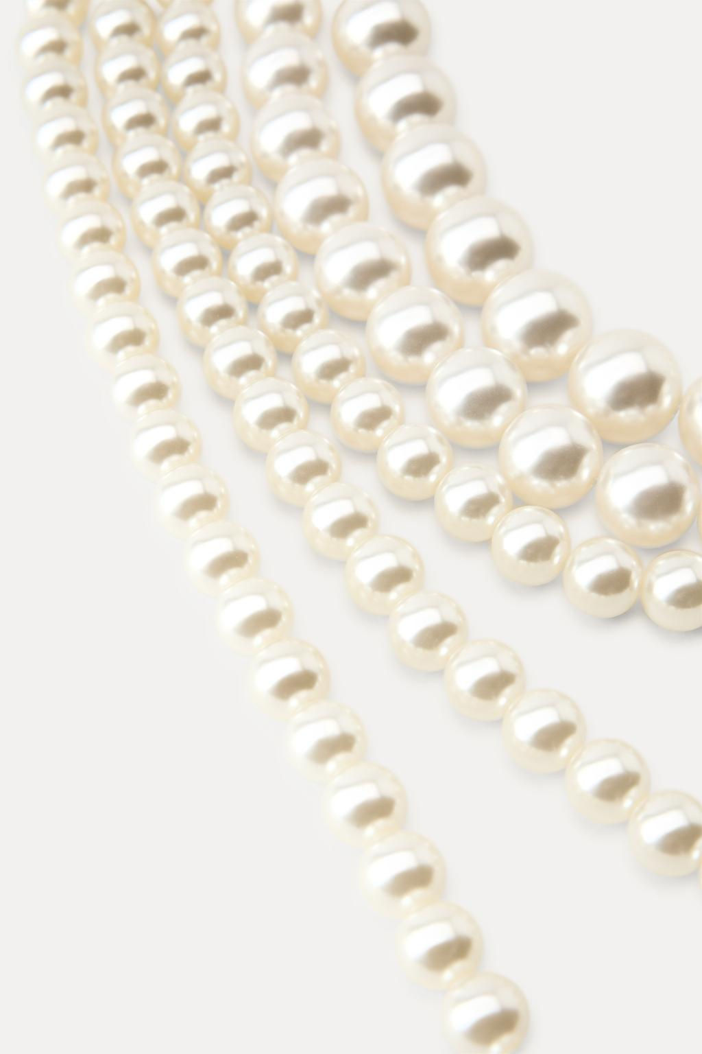 MULTI-STRAND NECKLACE WITH FAUX PEARLS - Zara фото 3