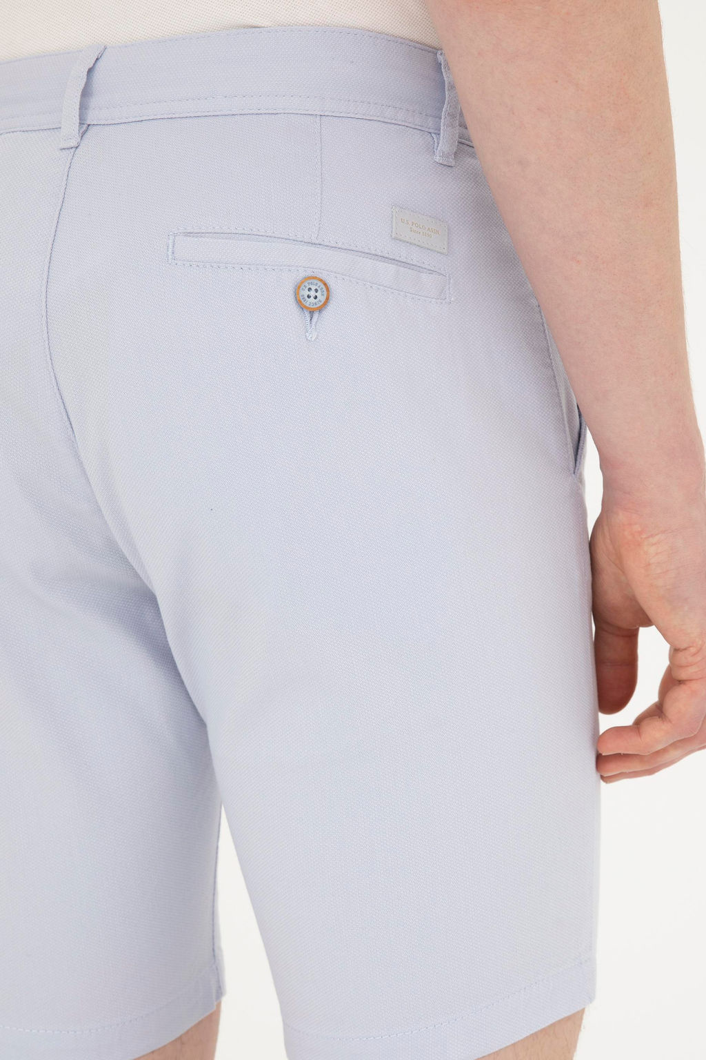 Мужские голубые тканые шорты - U.s. polo assn фото 7