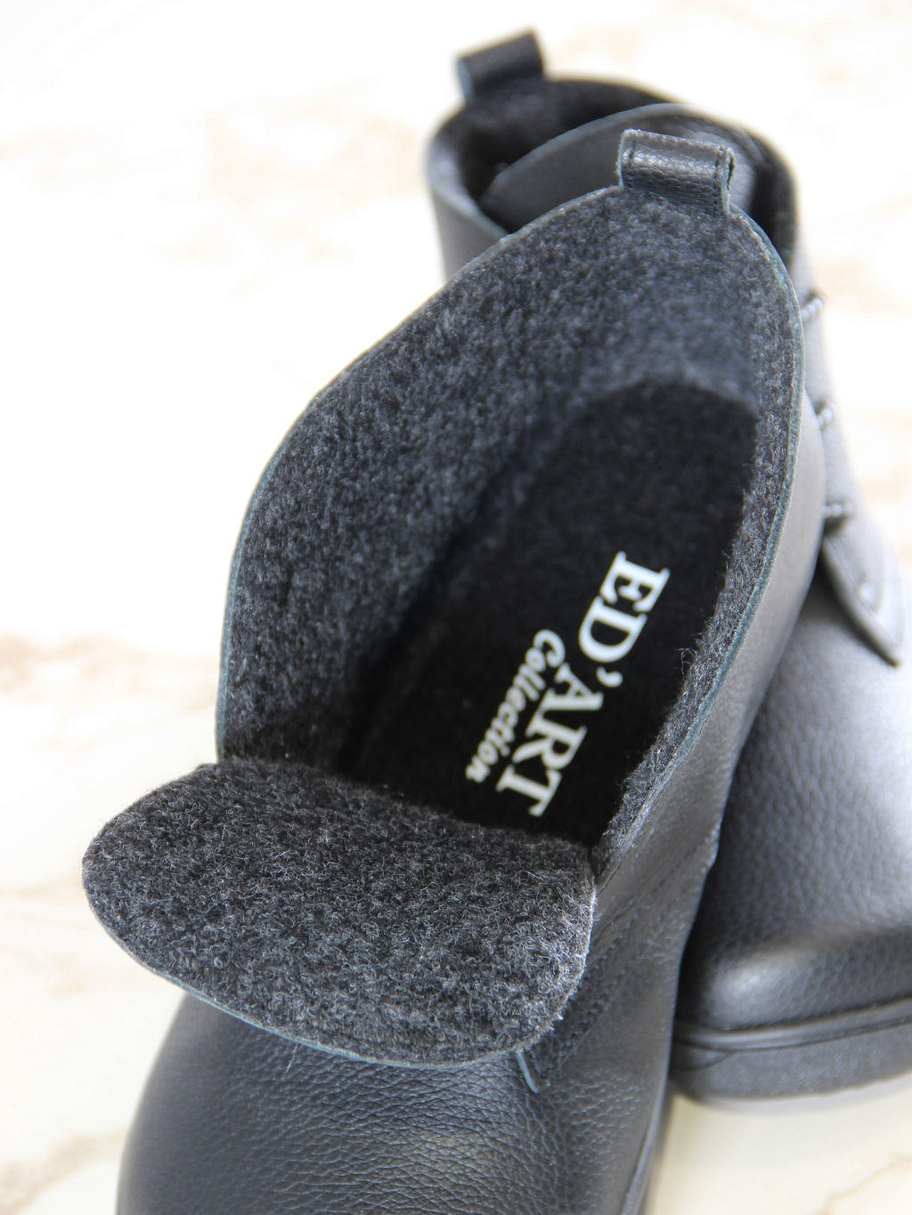 Ботинки женские демисезонные 208.NATAbl.Черный флоттер/Байка