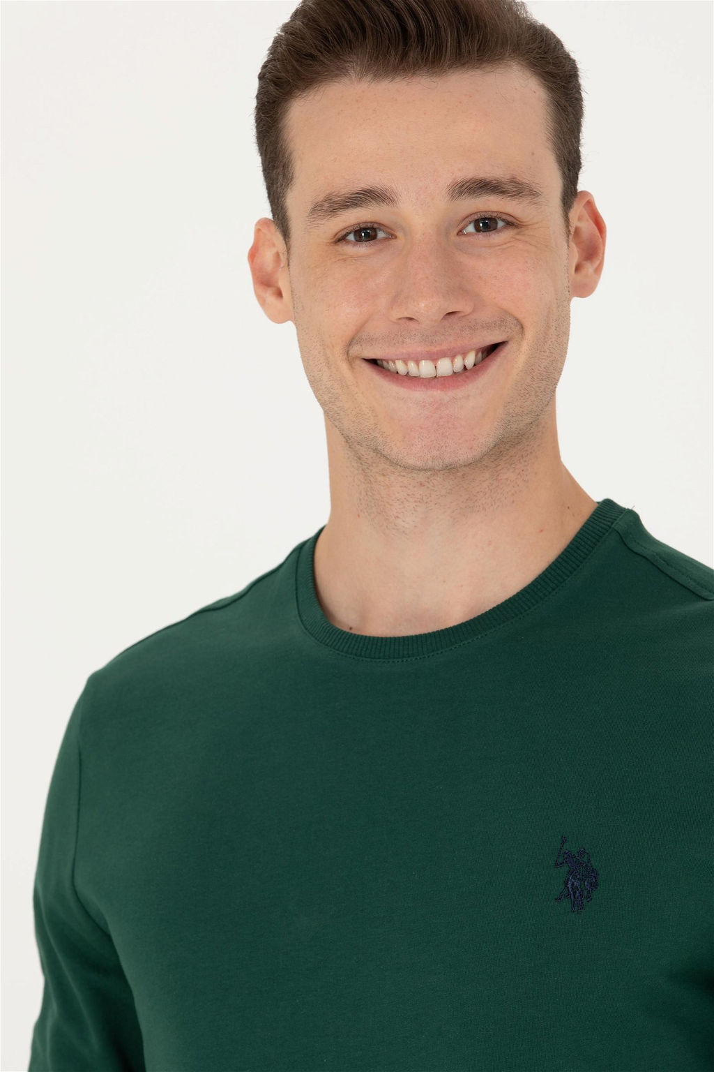 U. S. Polo Assn Мужской зеленый свитшот с круглым вырезом - U.s. polo assn фото 2