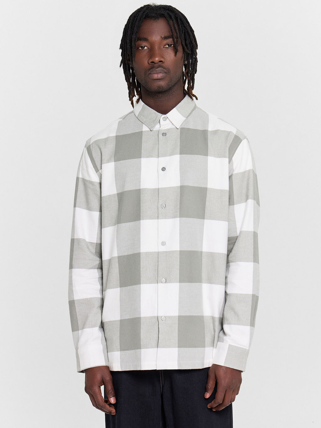 Рубашка мужская серая в клетку