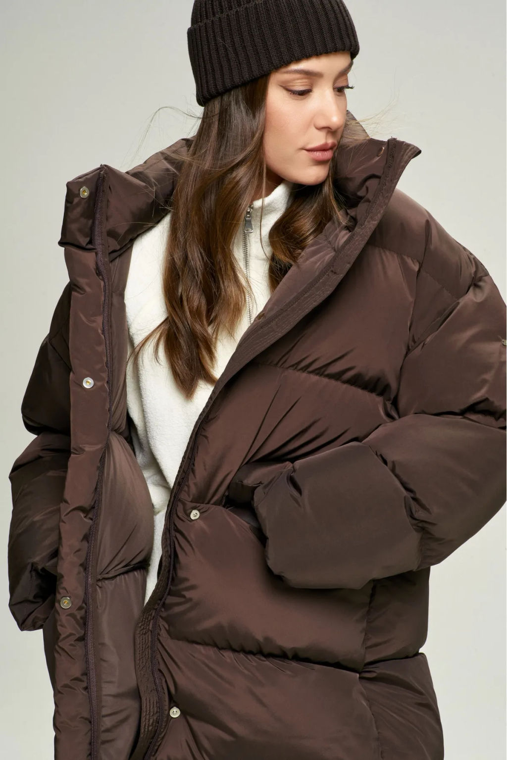 Пуховик удлиненный Brown - Erist store фото 6