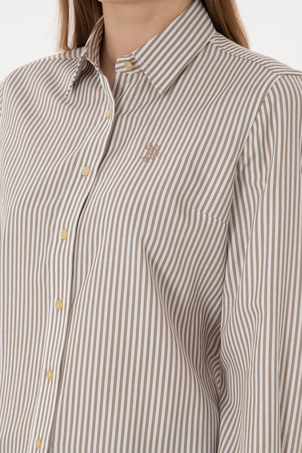 Kad_n Haki _izgili Uzun Kollu G_mlek Sepette S_rpriz _ndirim - U.s. polo assn фото 7