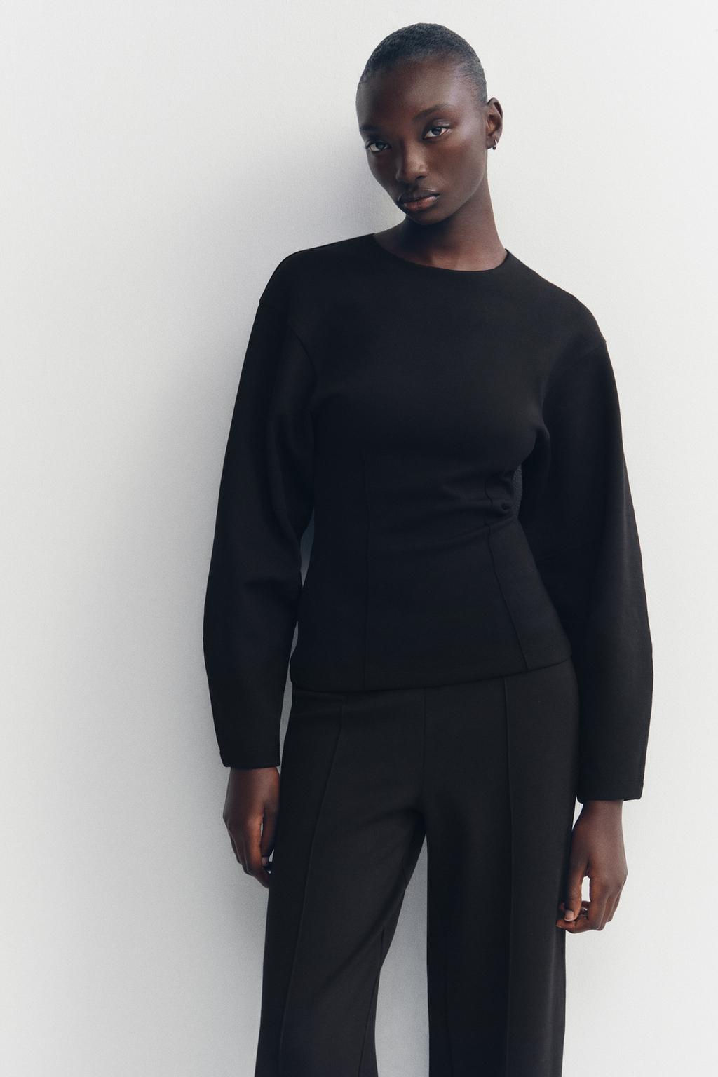 FITTED INTERLOCK SWEATSHIRT - Zara фото 8