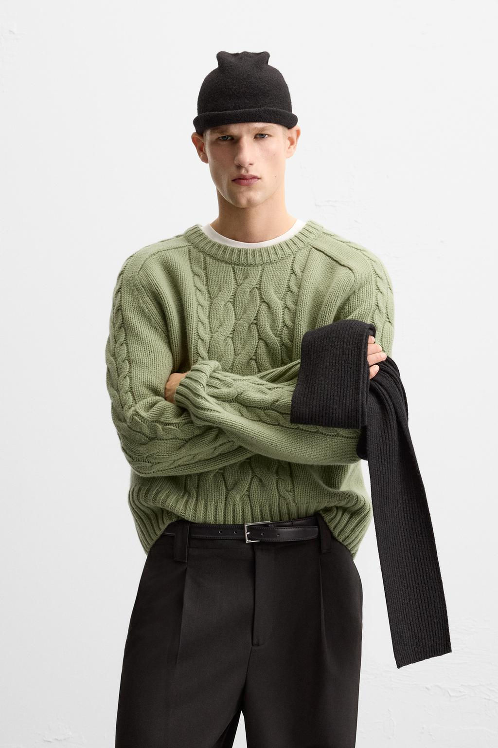 TEXTURED CABLE-KNIT SWEATER - Zara фото 2