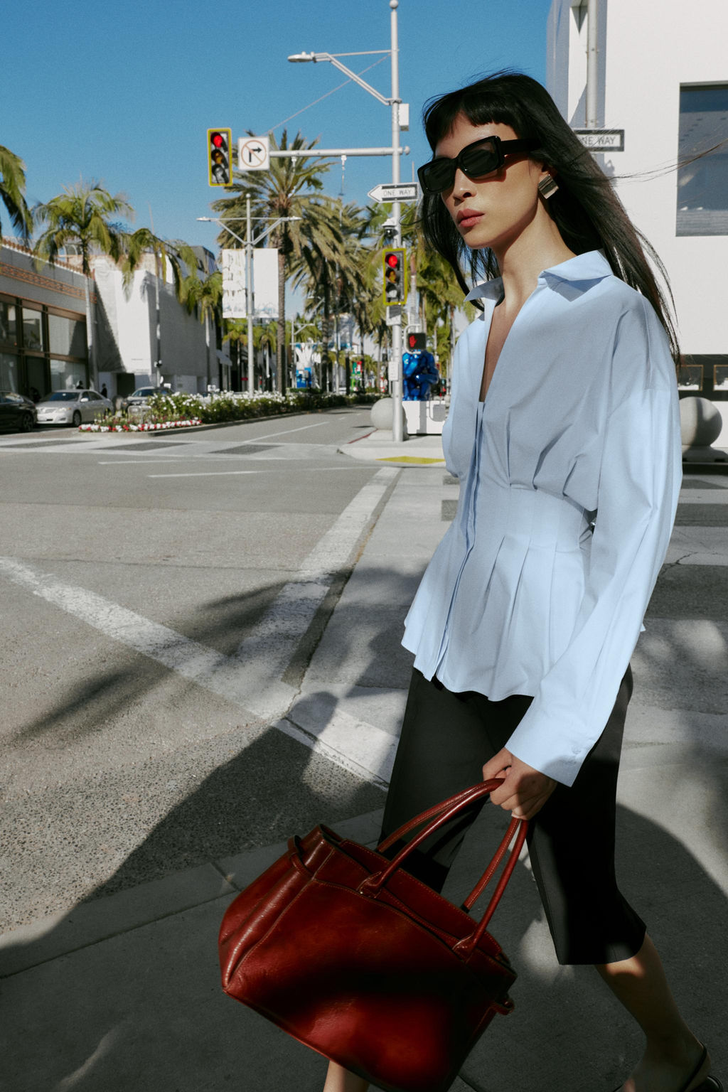 POPLIN SHIRT WITH PLEATS - Zara фото 5