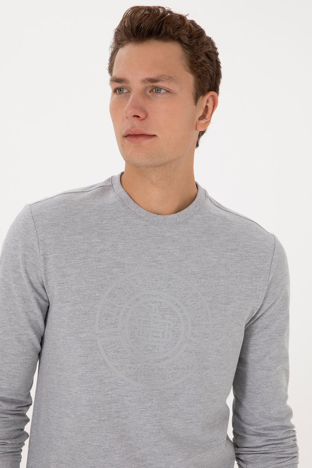 Erkek Gri Melanj Sweatshirt - U.s. polo assn фото 2