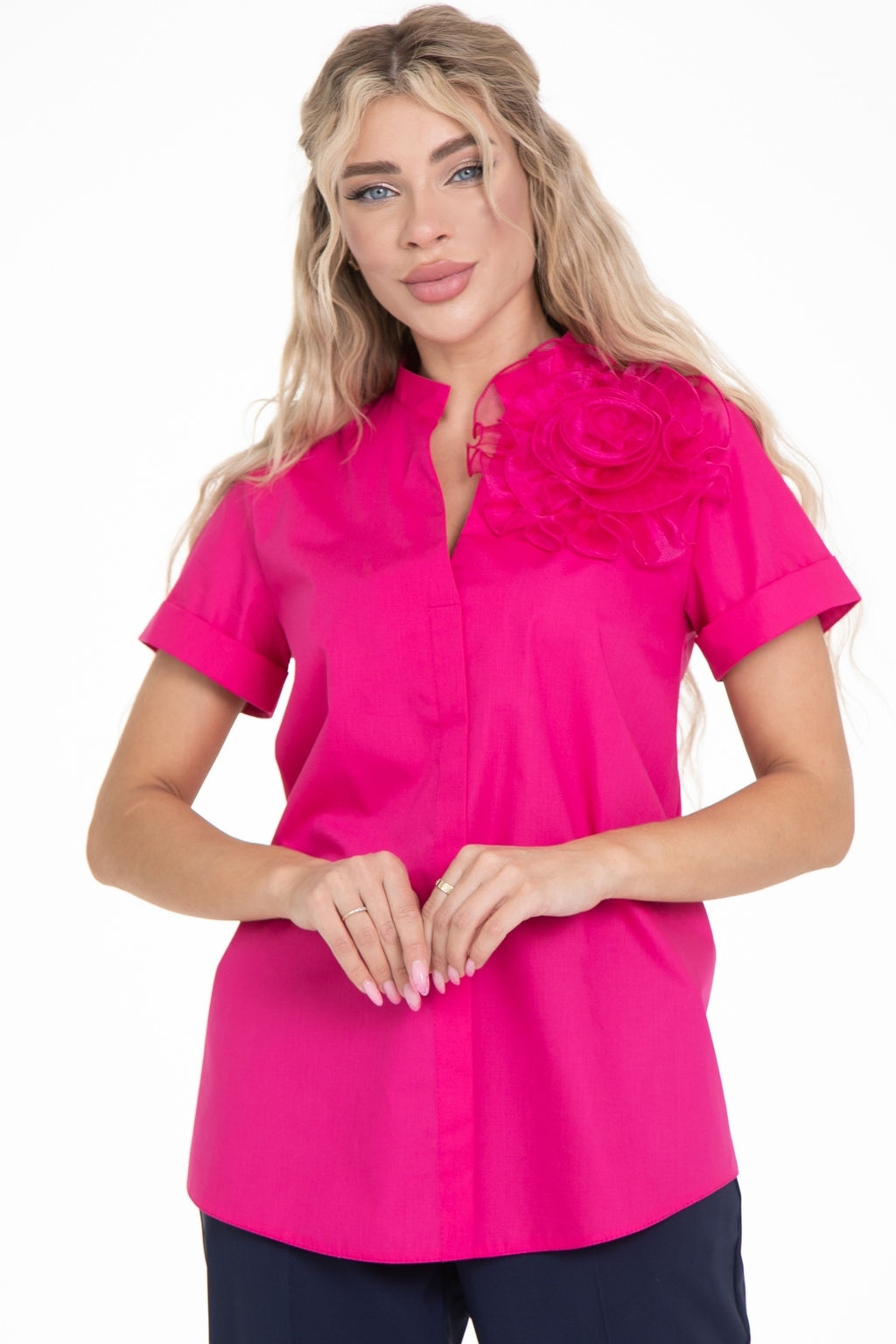 Блуза Нежность (коттон, малина) - Diolche фото 9