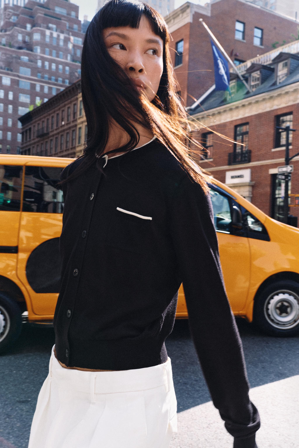 CHAQUETA COMBINADA PUNTO / Negro / Blanco - Zara фото 5