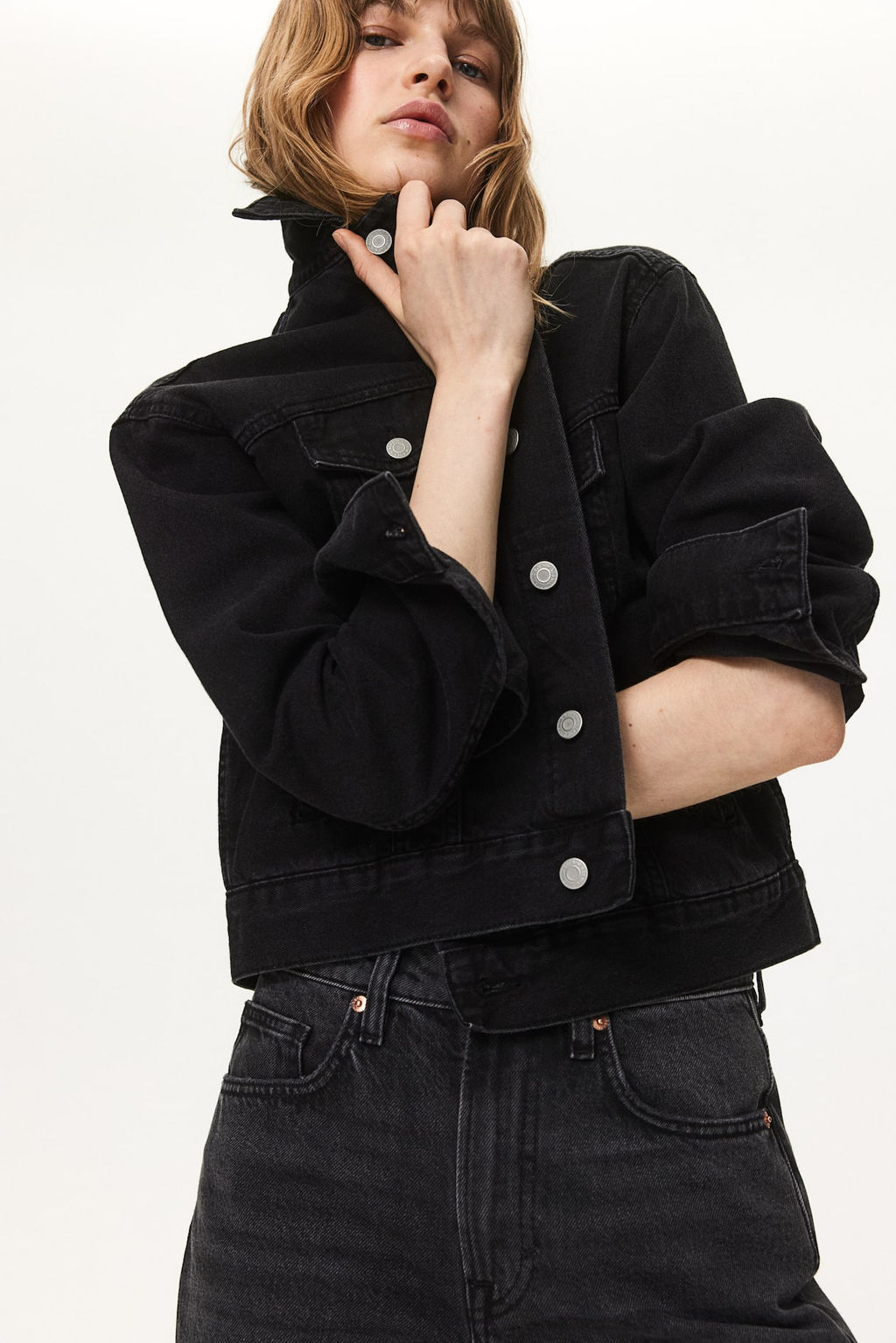 Straight High Cropped Jeans - H&m фото 2
