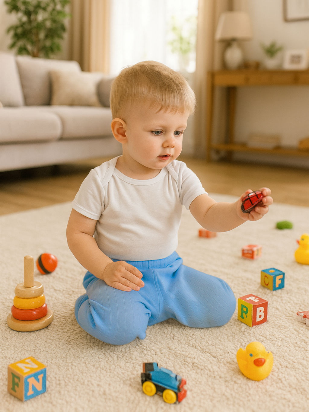 Ползунки короткие голубые Т