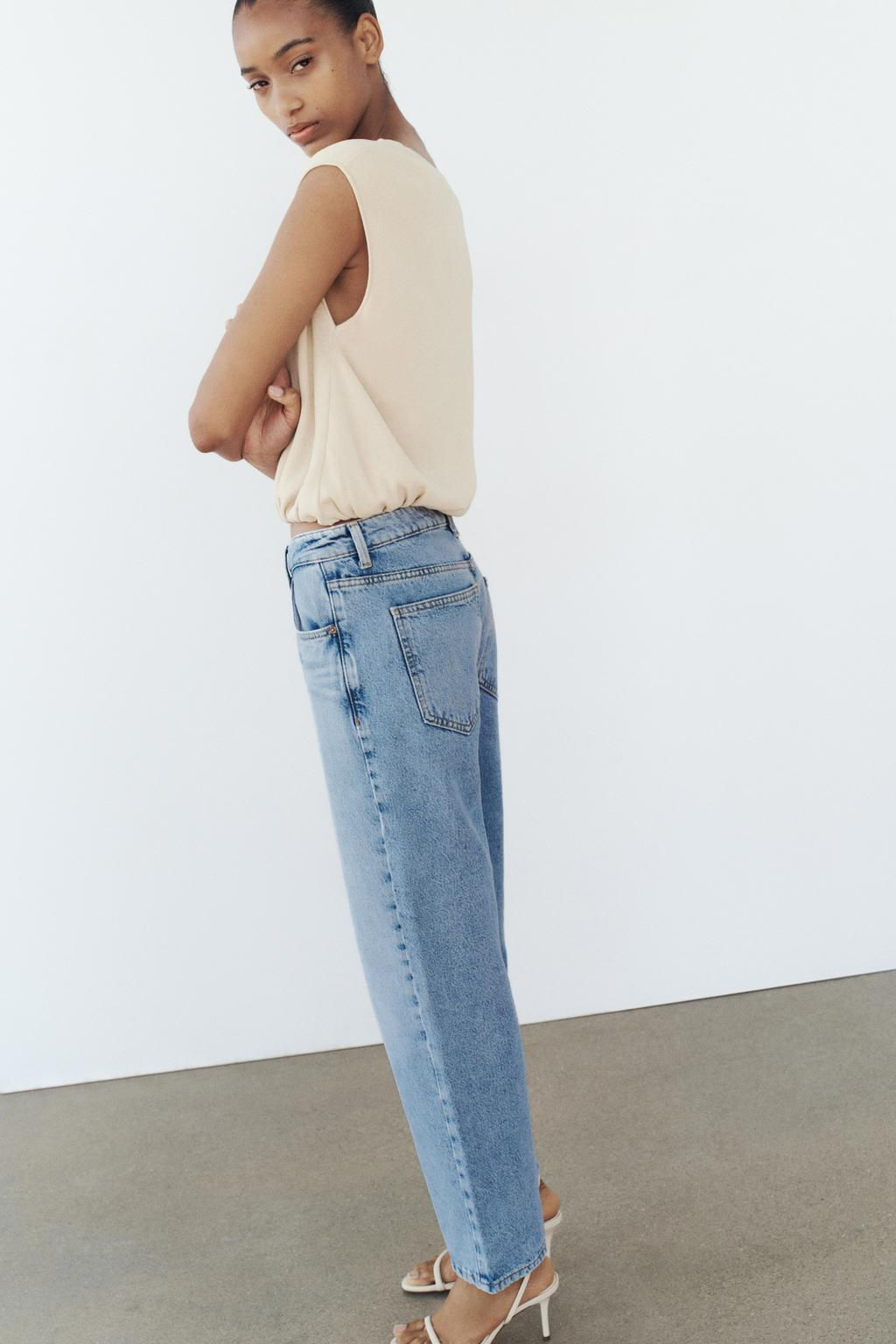 Z1975 STRAIGHT CROPPED HIGH-RISE JEANS - Zara фото 4