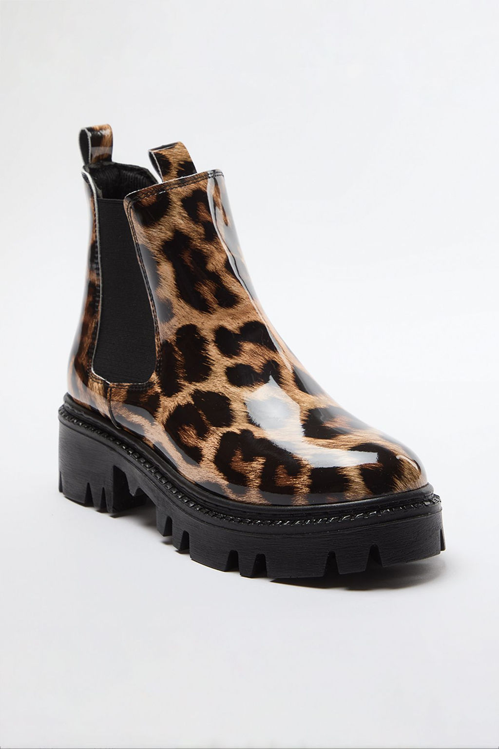 Leopar Desenli Kahverengi Kal?n Duz Tabanl? Kad?n Chealsea Bot TAKAW25BO00060