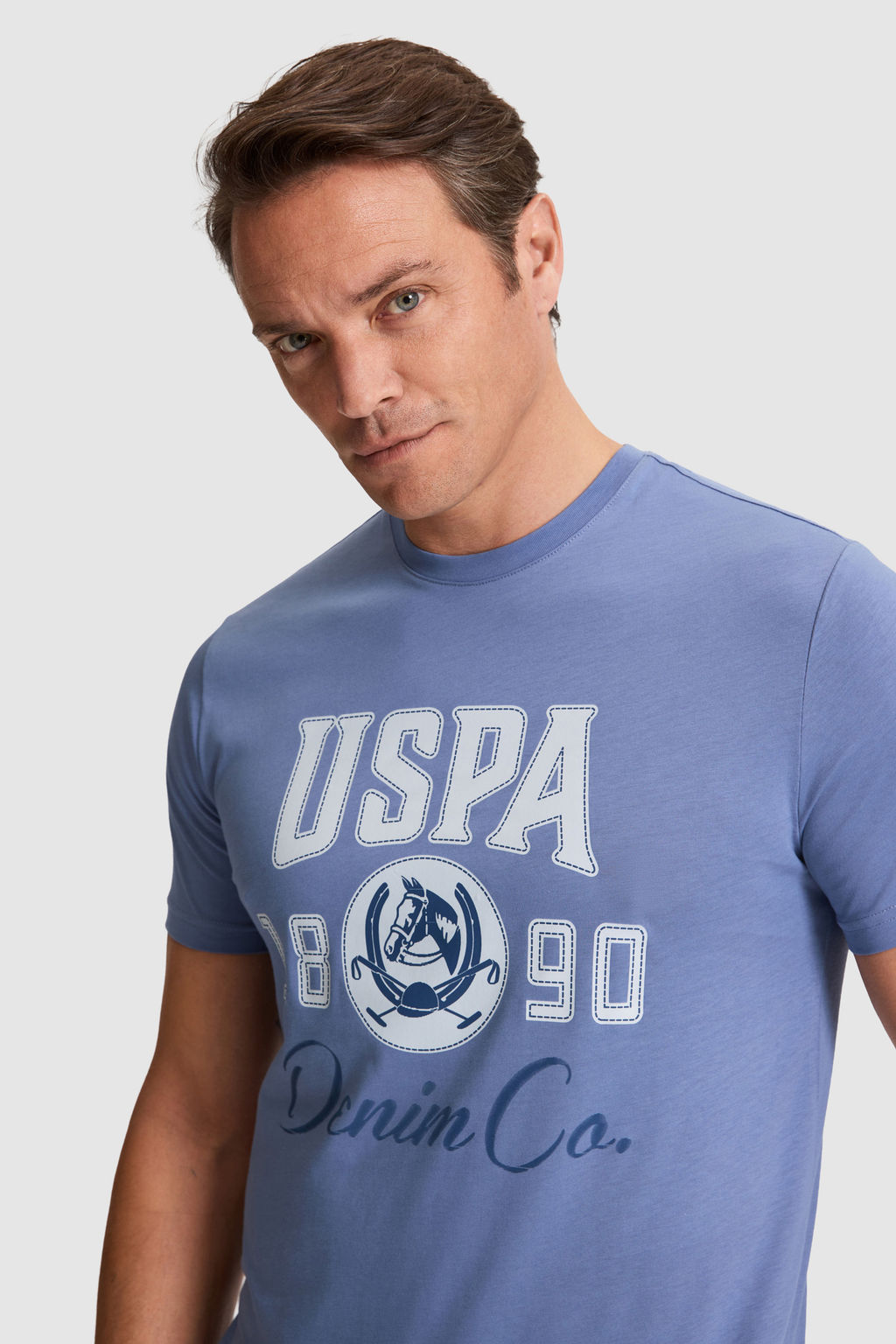 Erkek _ndigo Regular Fit Bisiklet Yaka Ti__rt - U.s. polo assn фото 2